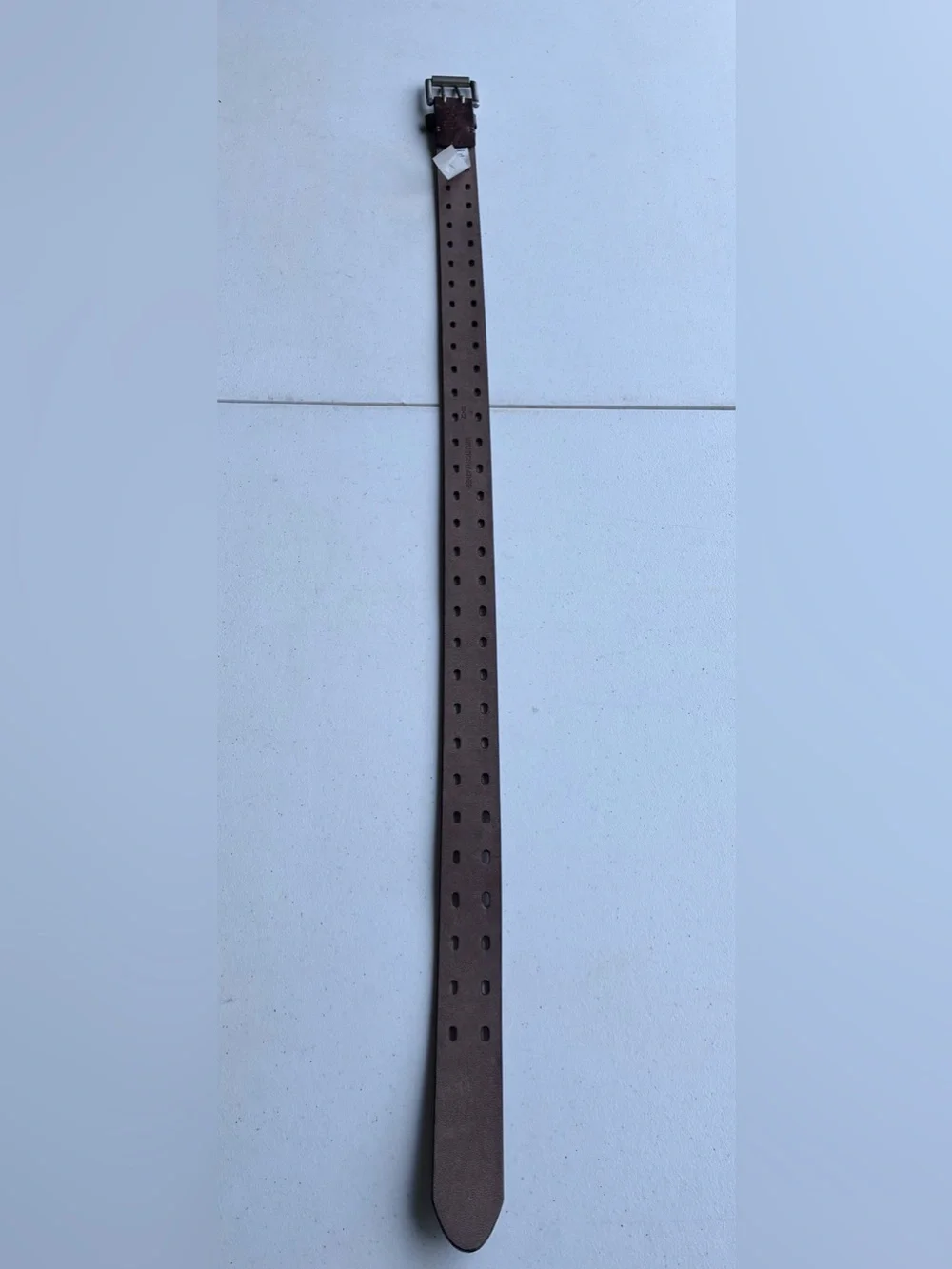 Kohl’s: 11UP0206 Adult Double Prong Perforated Leather Brown/Blk Belt Size-30-32